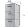 3/4 Drawer Weave Tower, Plastic Decor Drawers with Pull Handles - 2 of 4
