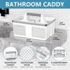 Aoibox Plastic Shower Caddy with Handle and Holes, Portable Bathroom Organizer for Toiletries, College Dorm Essentials, White/Silver - 2 of 4