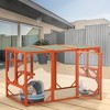 Sevobal Pet Crates and Houses Large Wooden Cat House, Outdoor Cat Cage with Water-proof Asphalt Planks and Cat Perches, Orange, 70.9"*31.5"*44.3" - 2 of 4