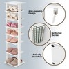 Tangkula 7-Tier Wooden Shoe Rack Narrow Vertical Shoe Stand Storage Display Shelf White - 4 of 4