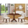 3-Piece Mahogany Finish Solid Wood Top - Round Dining Room Set  Seats-4 - 2 of 4