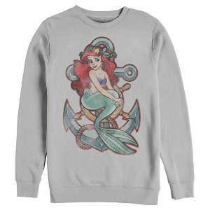 Men's The Little Mermaid Ariel Vintage Anchor Sweatshirt - 1 of 4