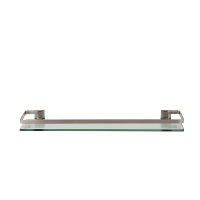 Glass Shelf with Metal Rail Nickel - Neu Home