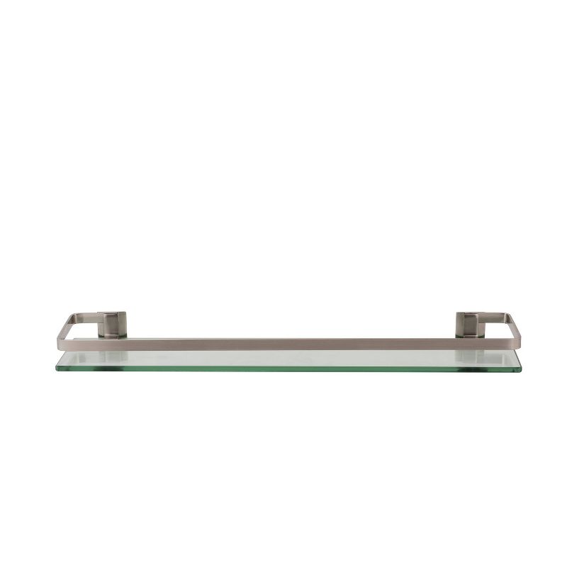 Glass Shelf with Metal Rail Nickel - Organize It All, 1 of 7