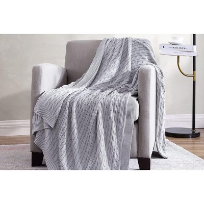 The Nesting Company Ã¢â‚¬â€œ Oak 100% Cotton Cable Knit Ultra Comfortable Throw Blanket 50" x 70"