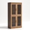 PexFix Wood Grain Glass Door Storage Cabinet Modern Display Organizer Dust Storage Shelves - 3 of 4