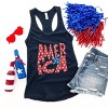 Simply Sage Market America Bold Stars Racerback Tank - L - Navy - 2 of 3