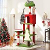 Christmas Cat Tree Tower for Indoor Cats, 54in Multi-Level Cat Climbing Tower with Cat Condos, Top Perches, Hammock - 2 of 4