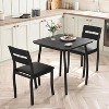 COZONY 3-Piece Dining Table Set with 2 Upholstered Chairs, Metal Frame and Wood Grain Tabletop, Space-Saving Furniture for Small Kitchen or Apartment - 2 of 4