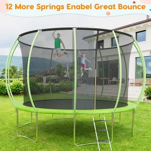 Trampoline 10FT 12FT 14FT 16FT with Enclosure & Ladder, ASTM Approved Heavy-Duty Outdoor Recreational Trampoline for Kids Adults, 440LB Capacity - 1 of 4
