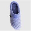 Isotoner Women's Diamond Quilted Microterry Hoodback Slippers - Light Purple - 3 of 4