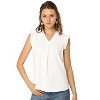INSPIRE CHIC Women's Ruffled Sleeveless Work Business Vintage Blouses - 2 of 4