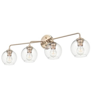 Modern Gold 35'' Outdoor Vanity Light with 4 Bulbs