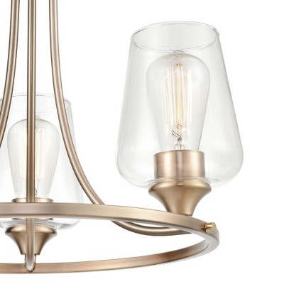 Matte Black Mini 3-Light Chandelier with Clear Glass Shades