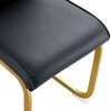 CAVINAS Modern Luxury Simple Arch Chair, PU High Resilience Dining Chair with Crazy Horse Texture and Arched Metal Leg - 2 of 4