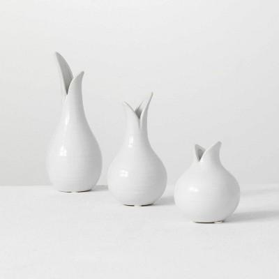 Sullivans Set of 3 Small Bulb Vases 8"H  6"H  & 4.25"H