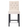 WestinTrends 24" Linen Fabric Tufted Counter Stool - 3 of 4