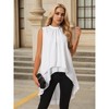 INSPIRE CHIC Women's Casual Tie Back Asymmetrical High Low Sleeveless Mock Neck Flowy Blouse - 2 of 4