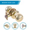 Gold Dummy Door Knob for Double Doors, Non-Turning French Style Closet Lever Handle, 1 Pack - 4 of 4