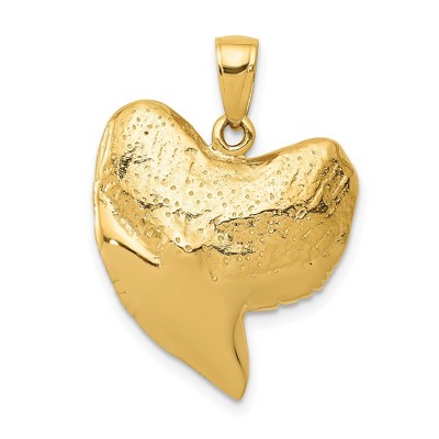 Black Bow Jewelry 14k Yellow Gold 3D Shark Tooth Pendant