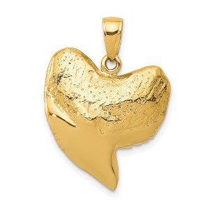 Black Bow Jewelry 14k Yellow Gold 3D Shark Tooth Pendant - 1 of 4