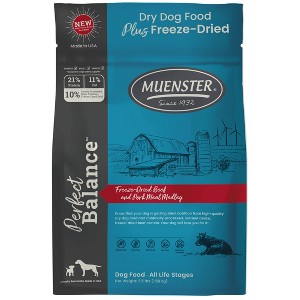 Muenster Beef and Pork Flavor Perfect Balance Kibble and Freeze Dried Dry Dog Food - 3.5lbs - 1 of 4