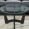GlasFlength Coffee Tables Elegant Round Coffee Table Center Table Glass Coffee Table Small Table for Living Room, Black, 48"*30"*18" - 4 of 4