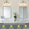 POWLIG 14.17-in 2-Light Nickel Bathroom Light Fixtures Over Mirror Vanity Lighting with Clear Glass Globe Shades - 3 of 4