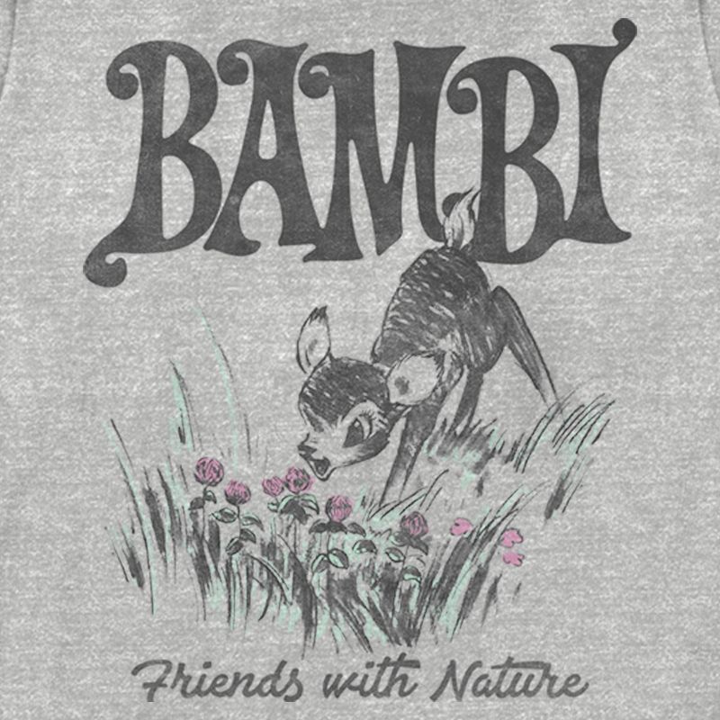 Women's Bambi Friends With Nature Artistic Sketch T-Shirt, 2 of 5