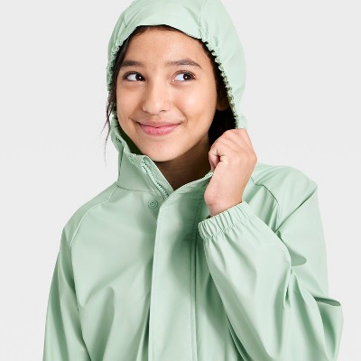 All In Motion Girls' Hooded Raincoat - All in Motion™ Sage Green L — фото 3