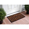 HomeRoots 18" X 30" Beige and Black Rubber and Coir Outdoor Door Mat - 2 of 4