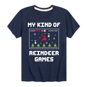 Boys' - Instant Message - My Kind Of Reindeer Games Christmas Short Sleeve Graphic T-Shirt - 1 of 4