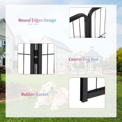 Heavy Duty Black Metal Pet Playpen with Door, 32 Panels