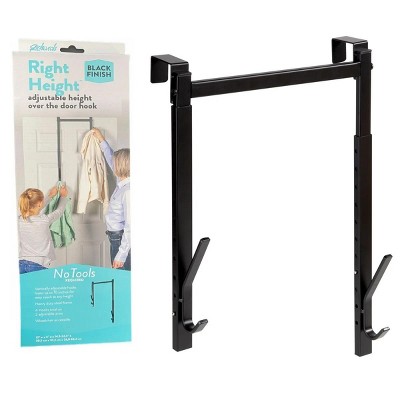 J&V TEXTILES Over The Door Hanger, 2 Organizer Rack, Adjustable Height Hooks for Coat, Hat, Scarf, Bag, Accessory