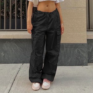 Clearlove WWomen’s Utility Cargo Joggers 5-Pocket Loose Fit Quick-Dry Elastic Waist Work Pants Casual Streetwear Trousers - 1 of 4