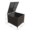 80 Gallon Outdoor Storage Box, Patio Rattan Deck Box, PE Wicker Storage Box with 2 Wheels,Wicker Storage Bench for Indoor,Yard, Garden, Brown - 2 of 4