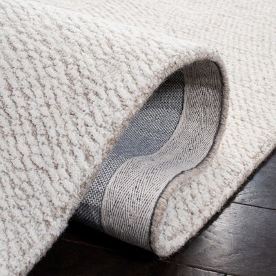 Ivory Hand-Tufted Wool Square Area Rug, 6' x 6'