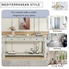PAGED Mediterranean Style Extra-Long Console Table, 63" Entryway Table with Drawers and Shelf, Entryway Sofa Table with Solid Wood Legs - 4 of 4