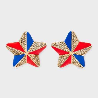 SUGARFIX by BaubleBar American Beauty Statement Earrings - Red/Blue