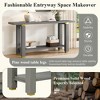 KIGFTSOD Modern Minimalist Console Table, Solid Wood with Metal Accents & Built-in Shelf, for Living Room Hallway, Gray - 3 of 4