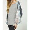 Women's Tie Dye Puffy Sleeve Top - entro - 2 of 4