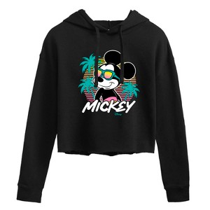 Women's - Disney - Mickey Sunset Shades Cropped Graphic Hoodie - 1 of 3
