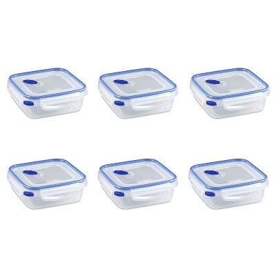 Sterilite 4.0 Cup Square Ultra-Seal Food Storage Container, Blue (6 Pack)