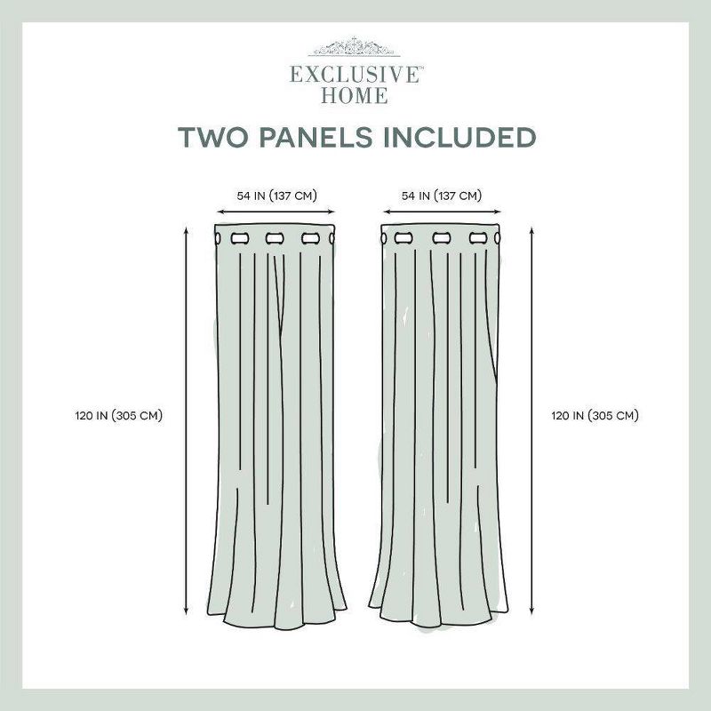Set of 2 Miami Indoor/Outdoor Textured Sheer Grommet Top Window Curtain Panel - Exclusive Home , 6 of 11