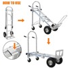 Convertible Hand Truck Dolly, Heavy Duty Folding Utility Cart, Pneumatic Tires for Warehouse, Aluminum - 4 of 4