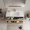 Whisen Pre-Assembled Floating Wall-Mounted Bathroom Vanity with Stone Resin Sink, U-Shaped Storage Drawers - 3 of 4