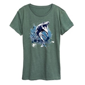 Women's - Jurassic Park - Mosasaurus Splatter Graphic Short Sleeve Graphic T-Shirt - 1 of 4