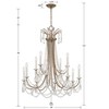 Crystorama Lighting Karrington 12 - Light Chandelier in  Aged Brass - 4 of 4