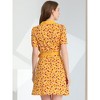INSPIRE CHIC Women's Short Sleeve Contrast Collar Belted Floral Shirt Dress - 4 of 4