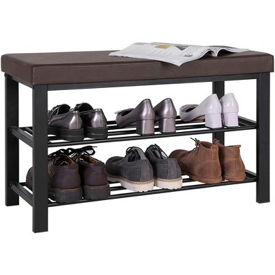 Costway 3-tier Wood Shoe Rack 27.5' Shoe Bench Freestanding Boots Organizer  Heavy-duty : Target